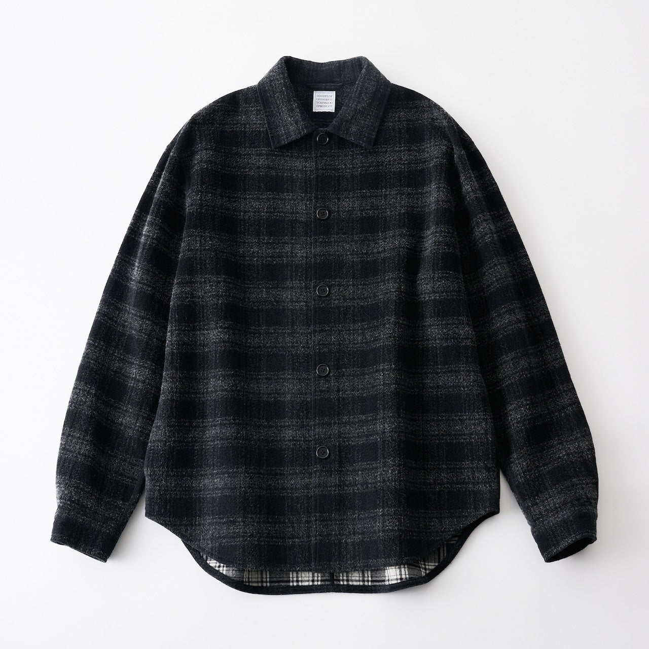 tartan check double cross jersey over shirt jacket