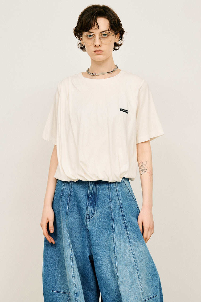 slub balloon hem t-shirt