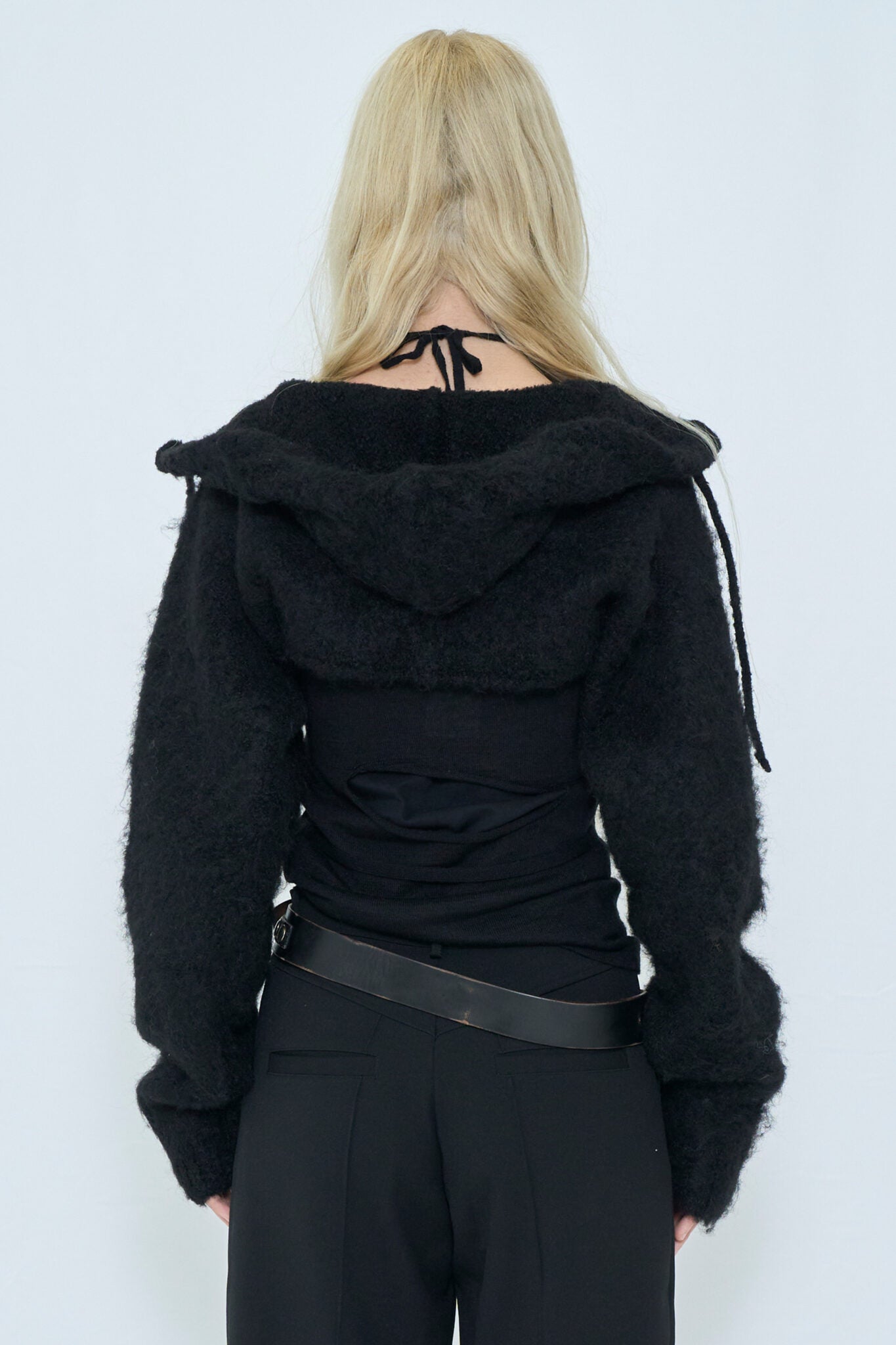 2way hooded muffler knit