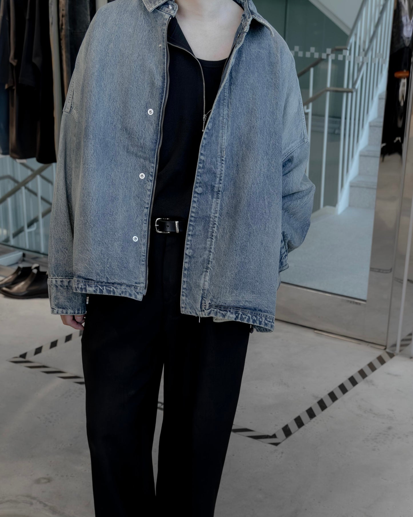 sise denim blouson