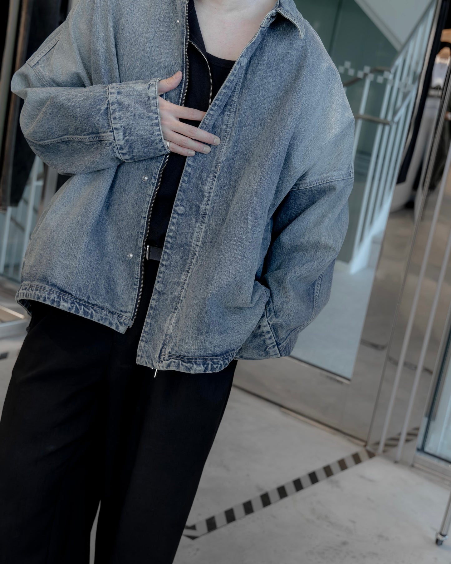 sise denim blouson