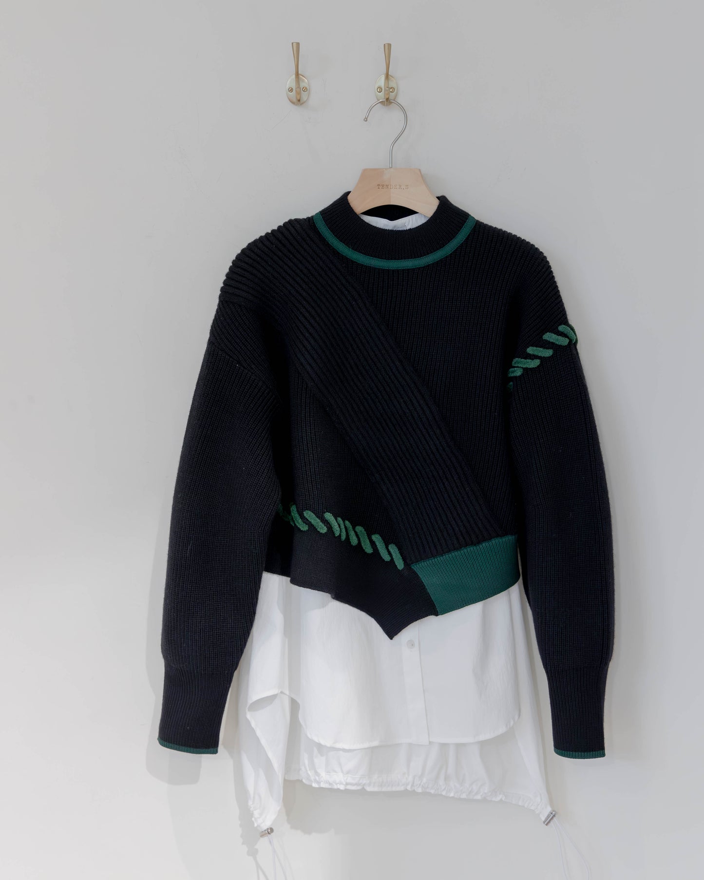 point stitch short knit top