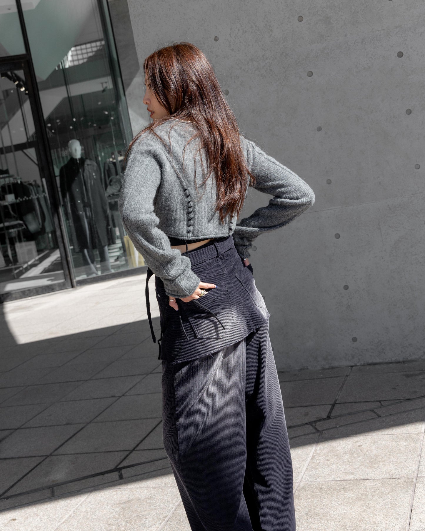 corduroy layered pants
