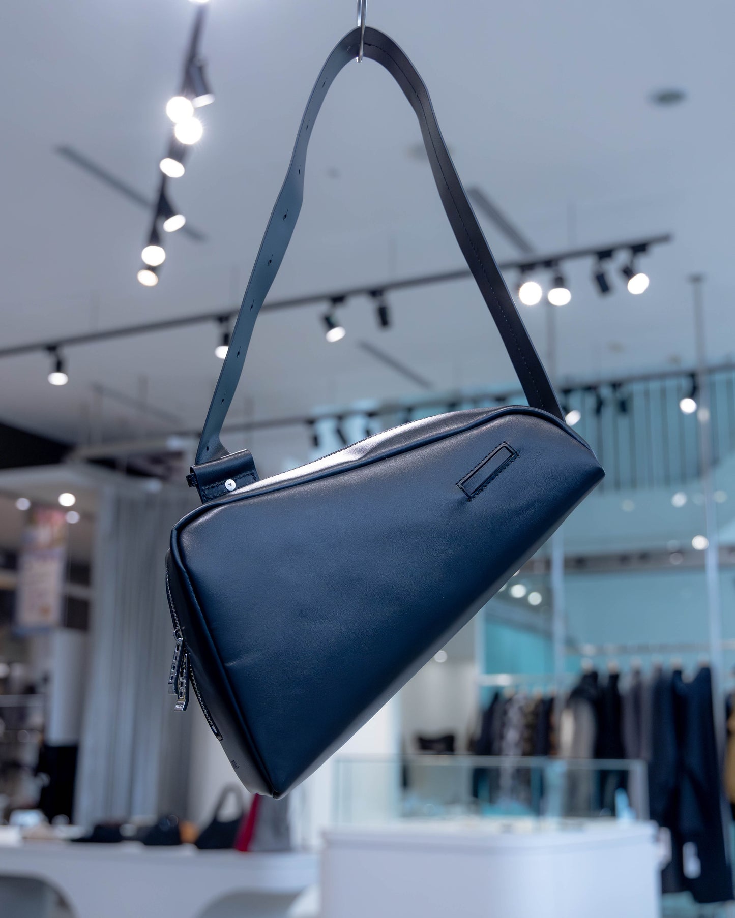irregular triangle leather bag