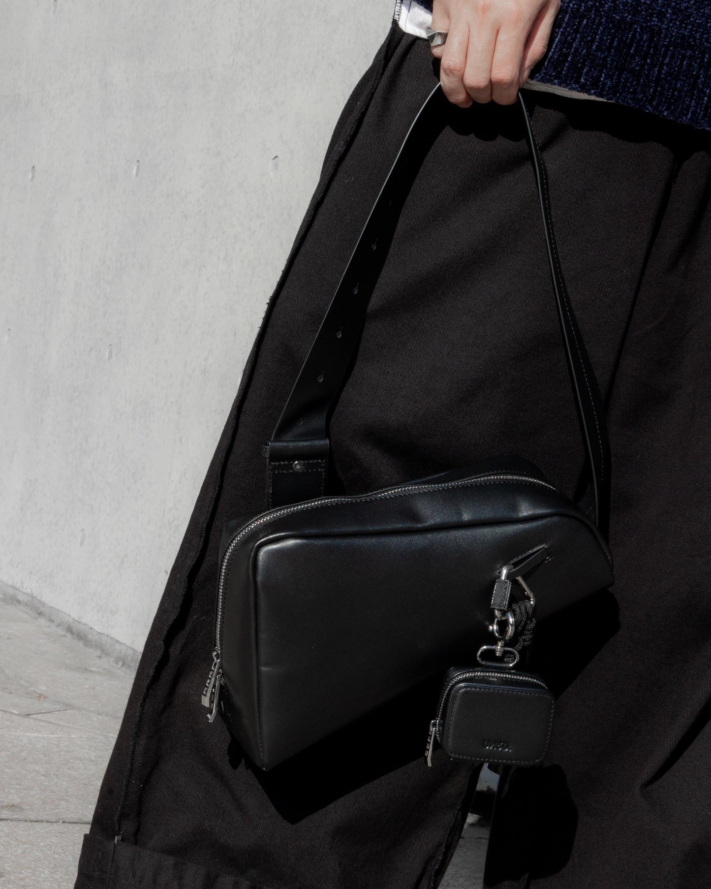 irregular triangle leather bag