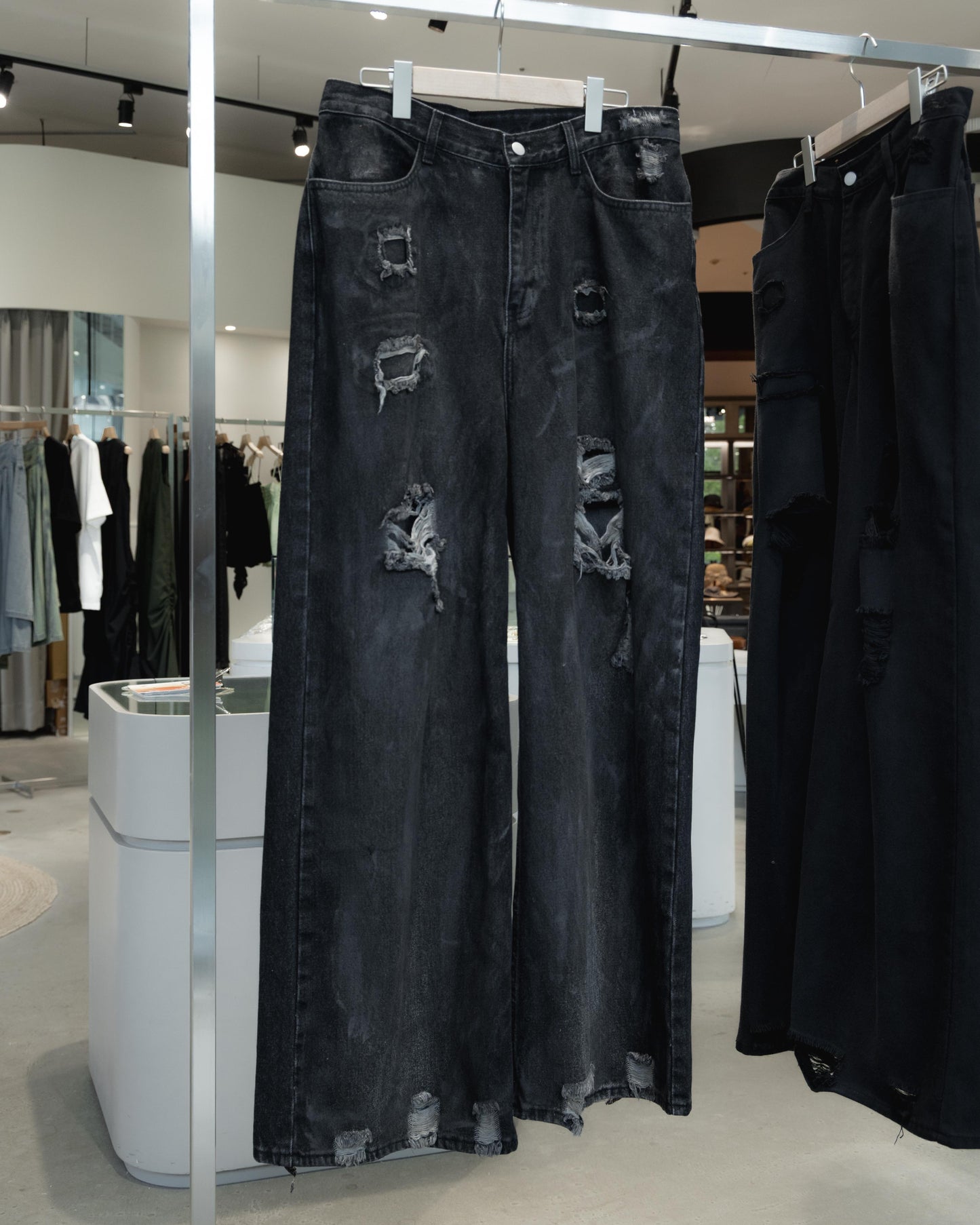 damage denim pants(unisex)
