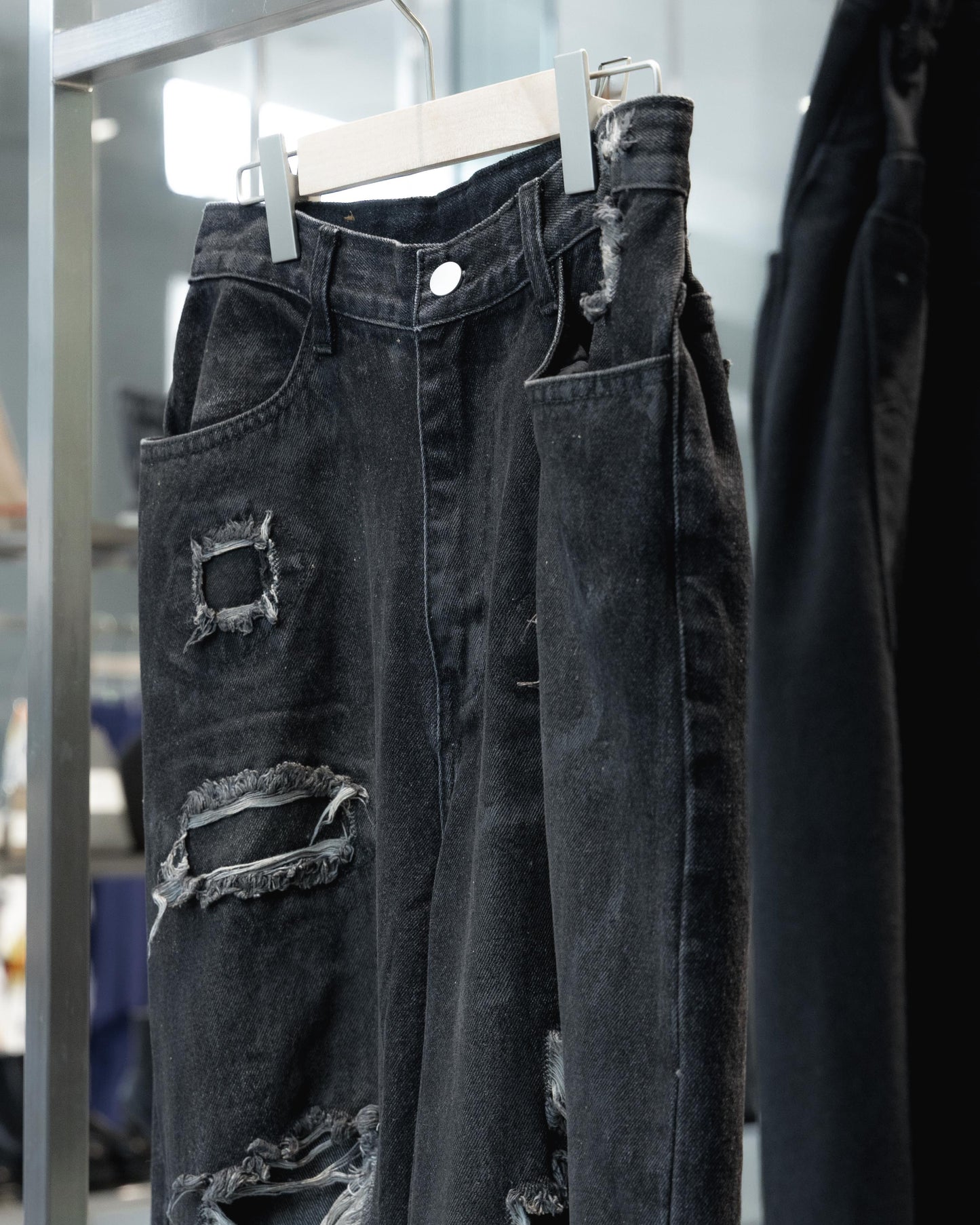 damage denim pants(unisex)
