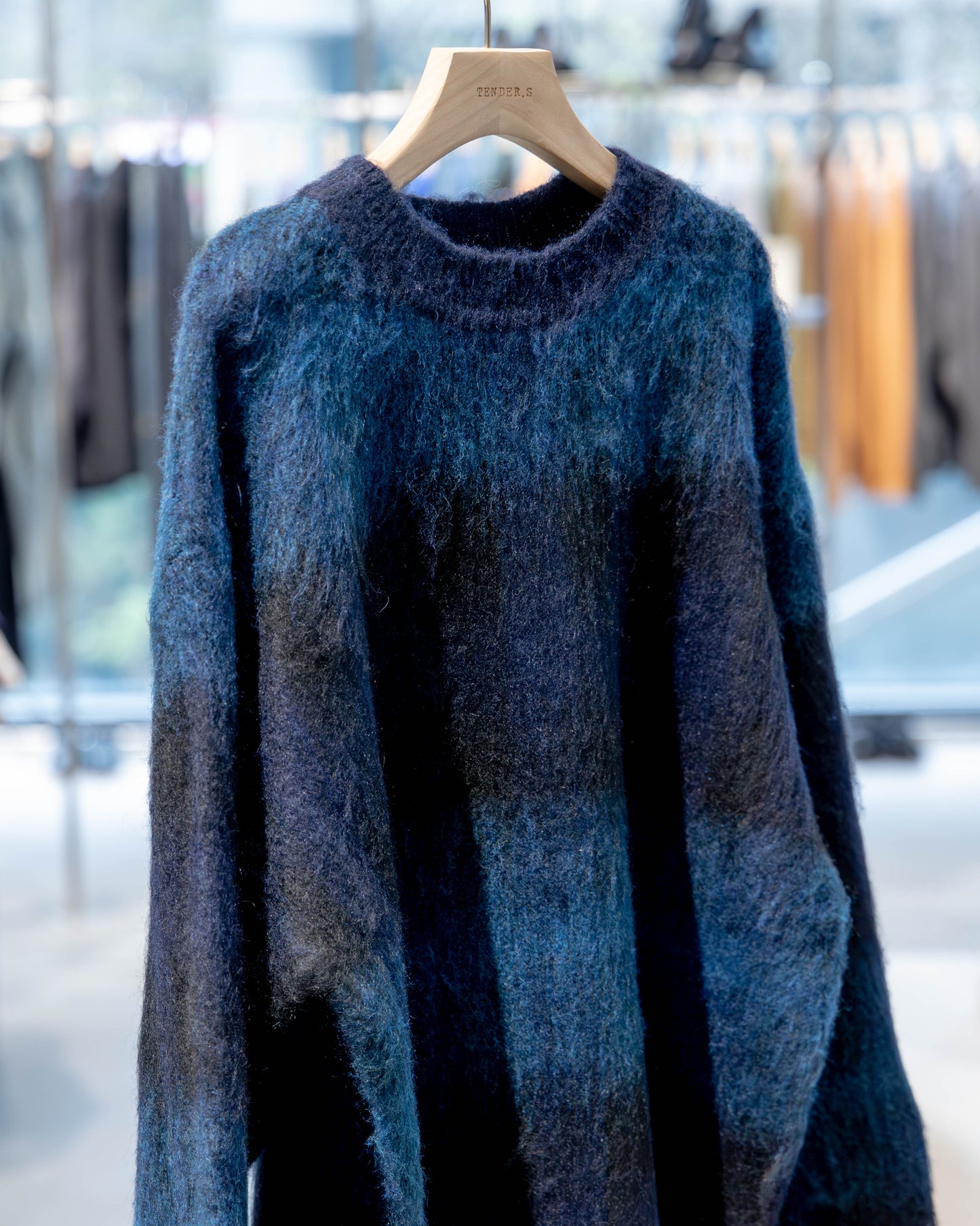 shaggy crew neck knit