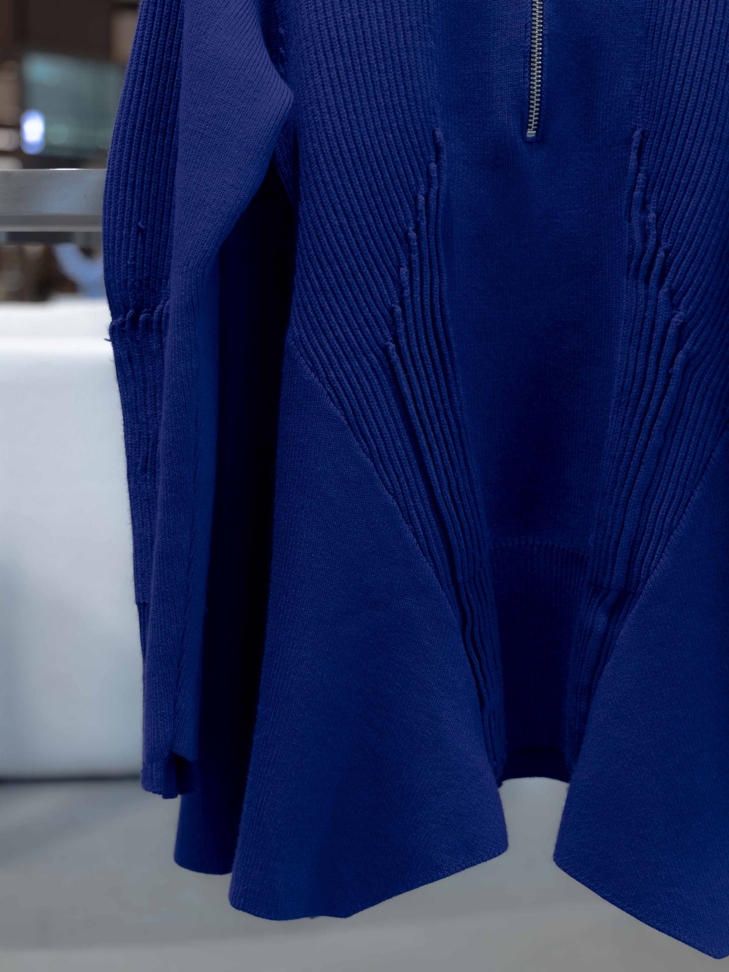 pin tuck half zip top