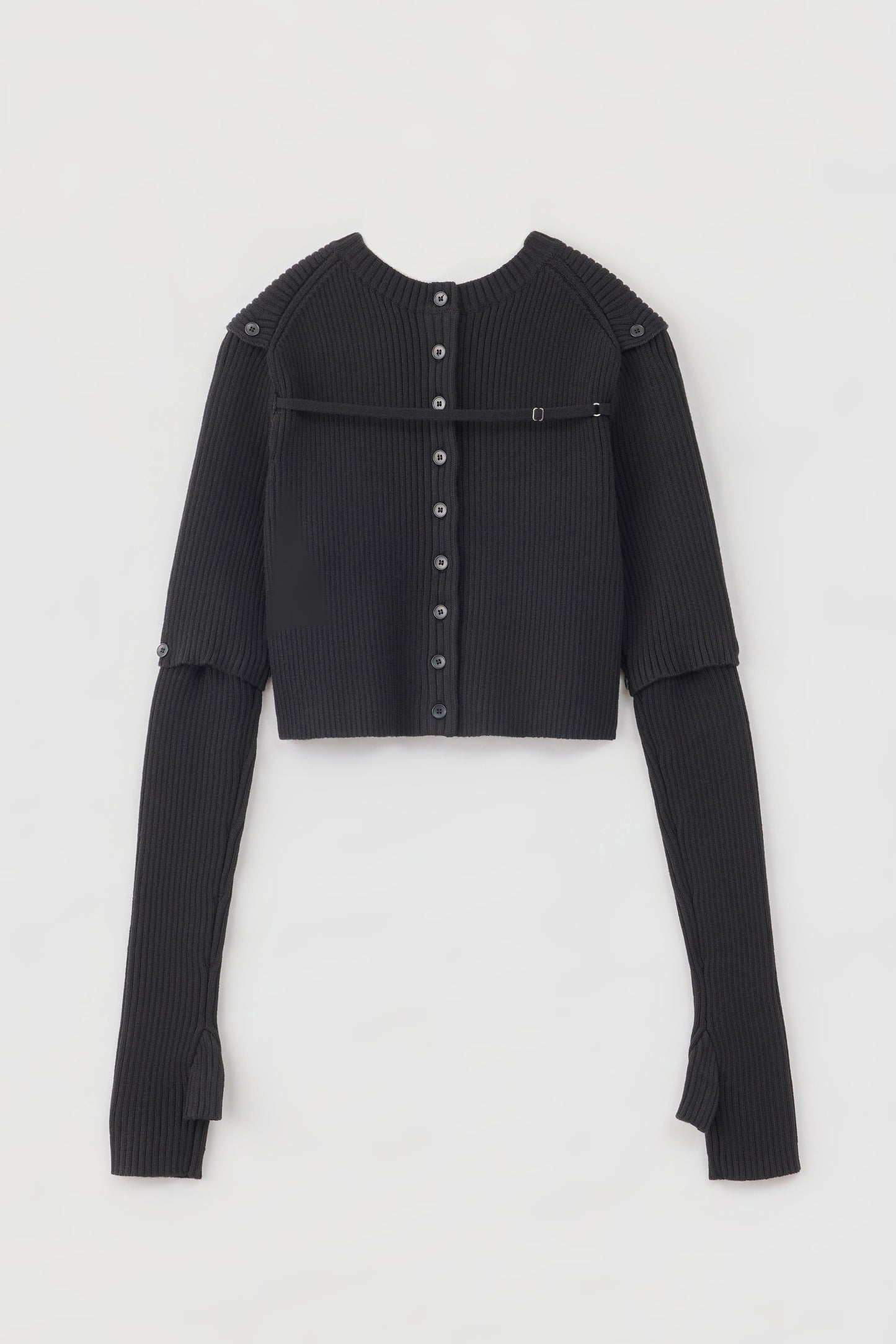 rib 2way slit cardigan