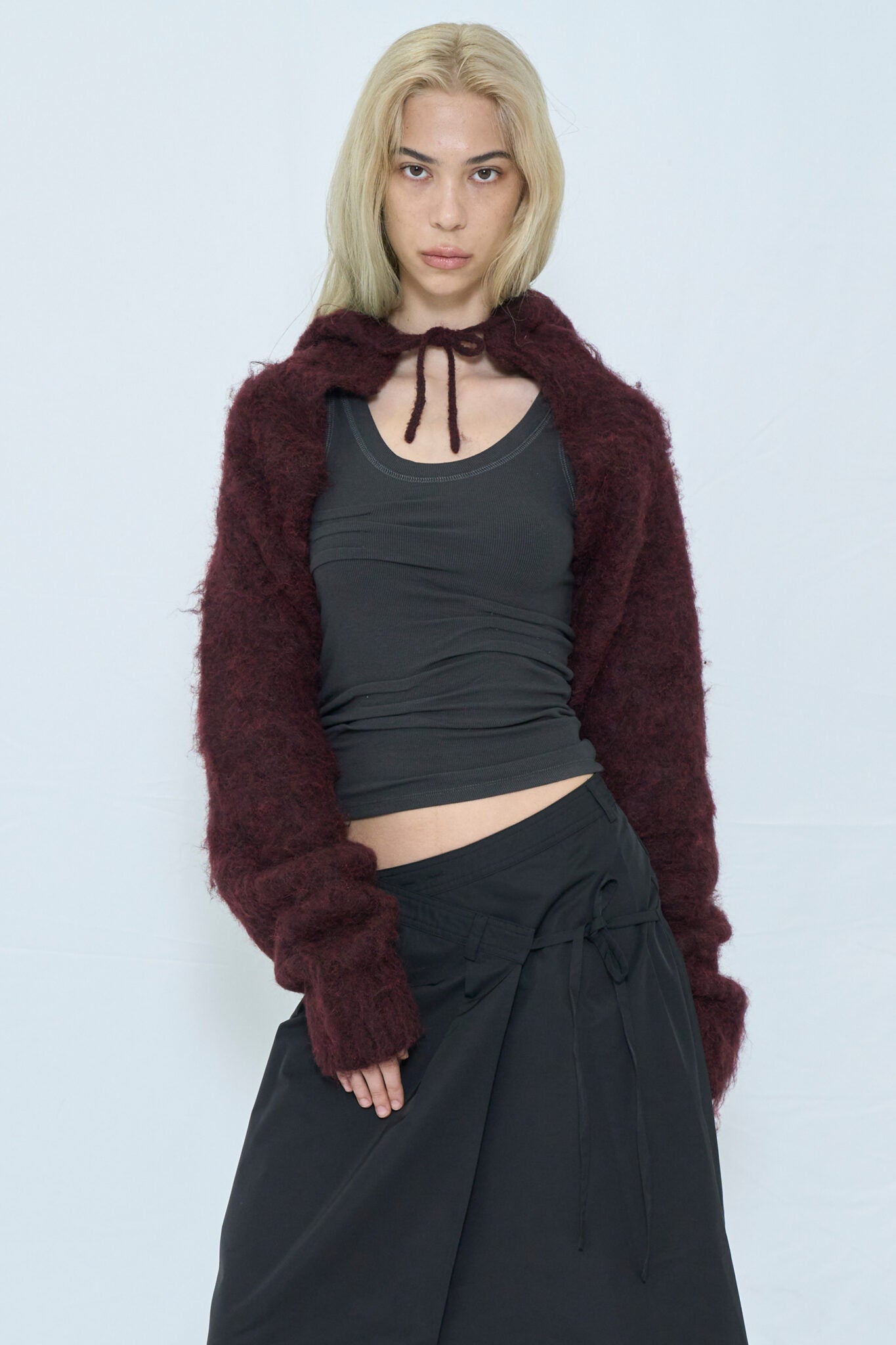 2way hooded muffler knit