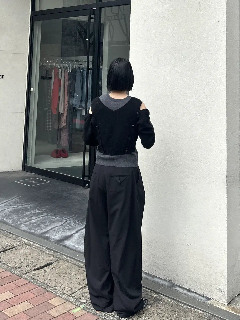 asymmetrical belt pants