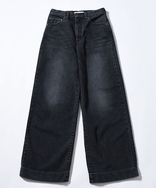 denim wide pants