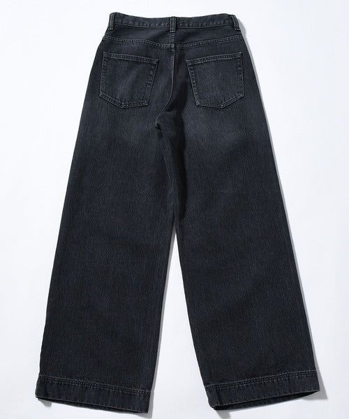 denim wide pants