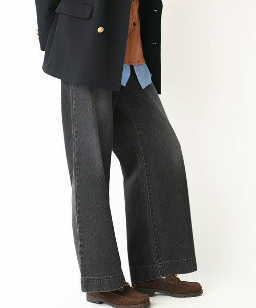 denim wide pants