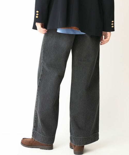 denim wide pants