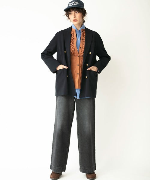 denim wide pants