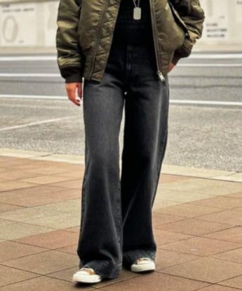 denim wide pants