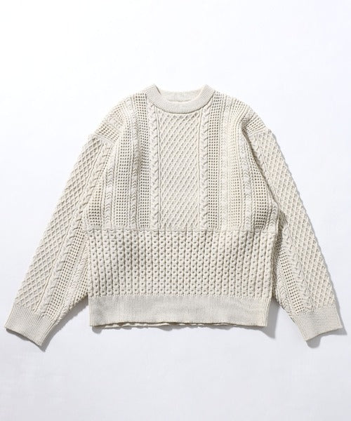 cable knit crewneck knitted shirt