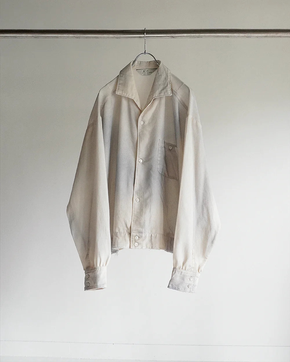 melange short crash shirt jacket