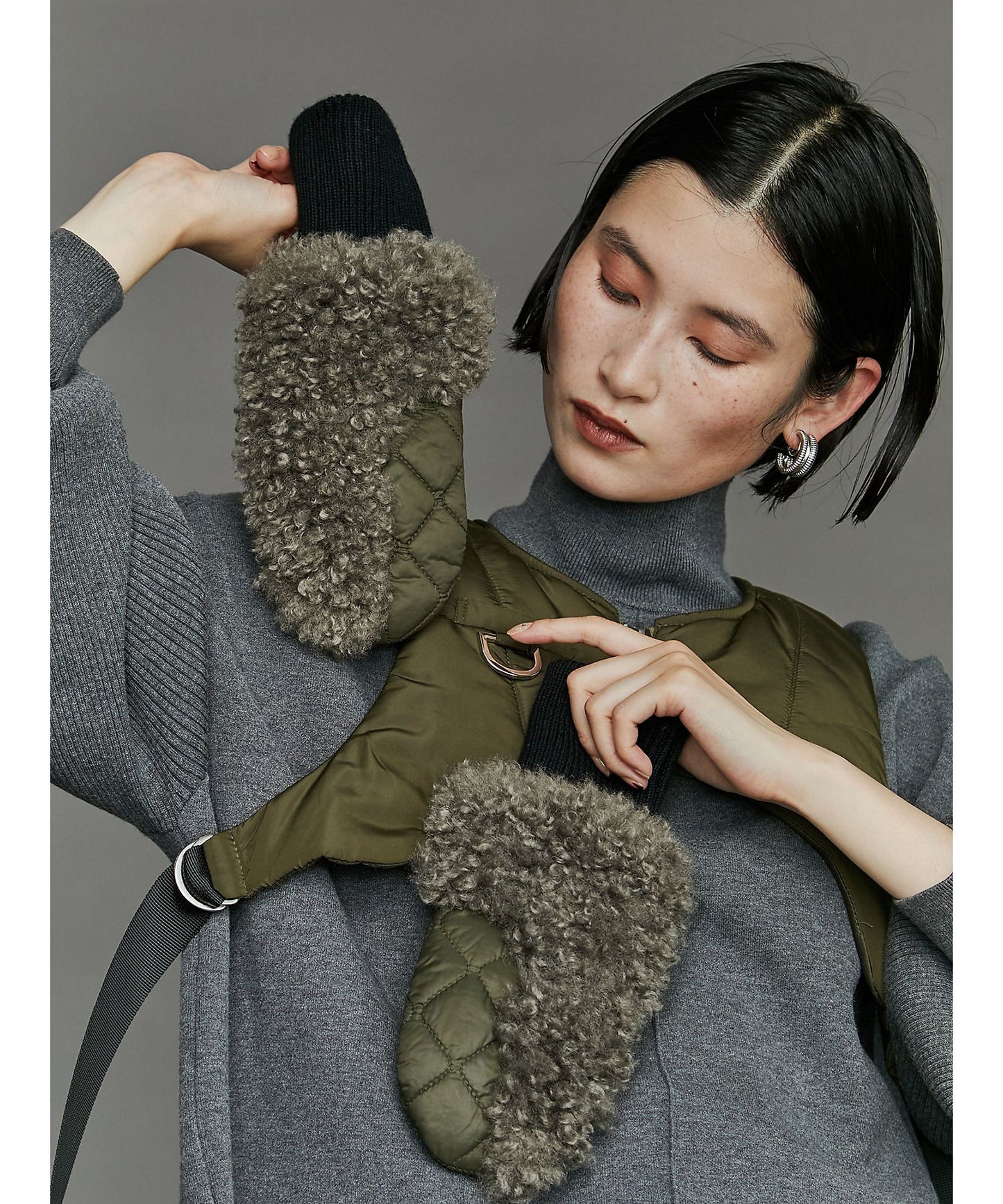 fabric mix mittens