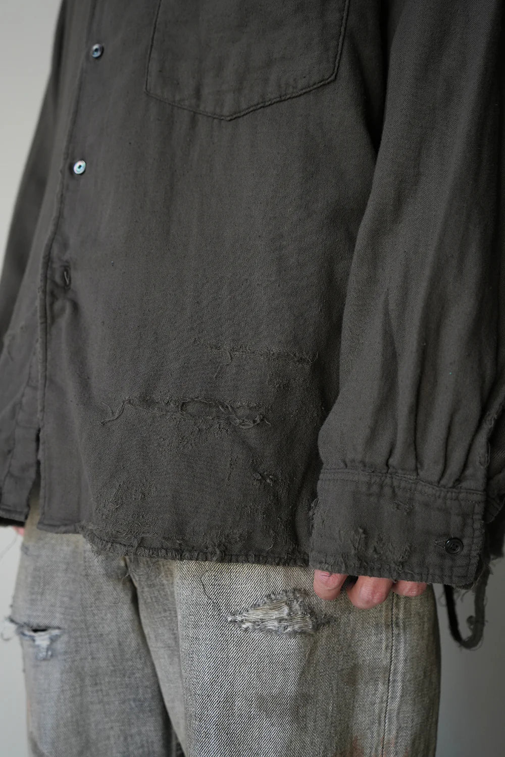 double gauze crash ls shirt