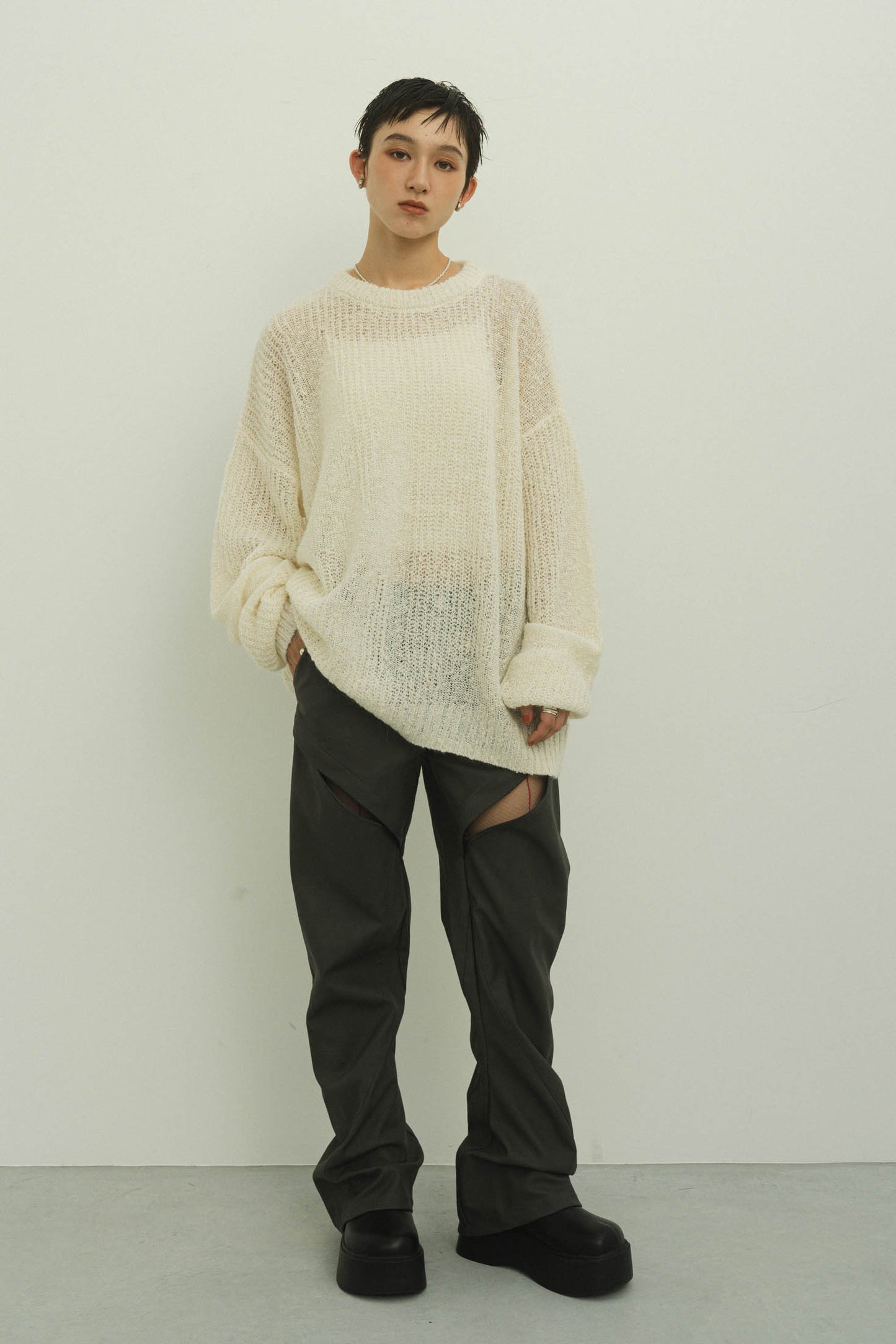 jaguard sheer knit