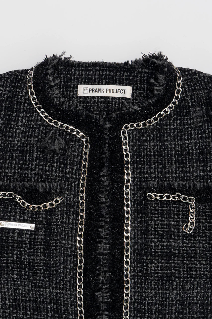 cropped tweed vest