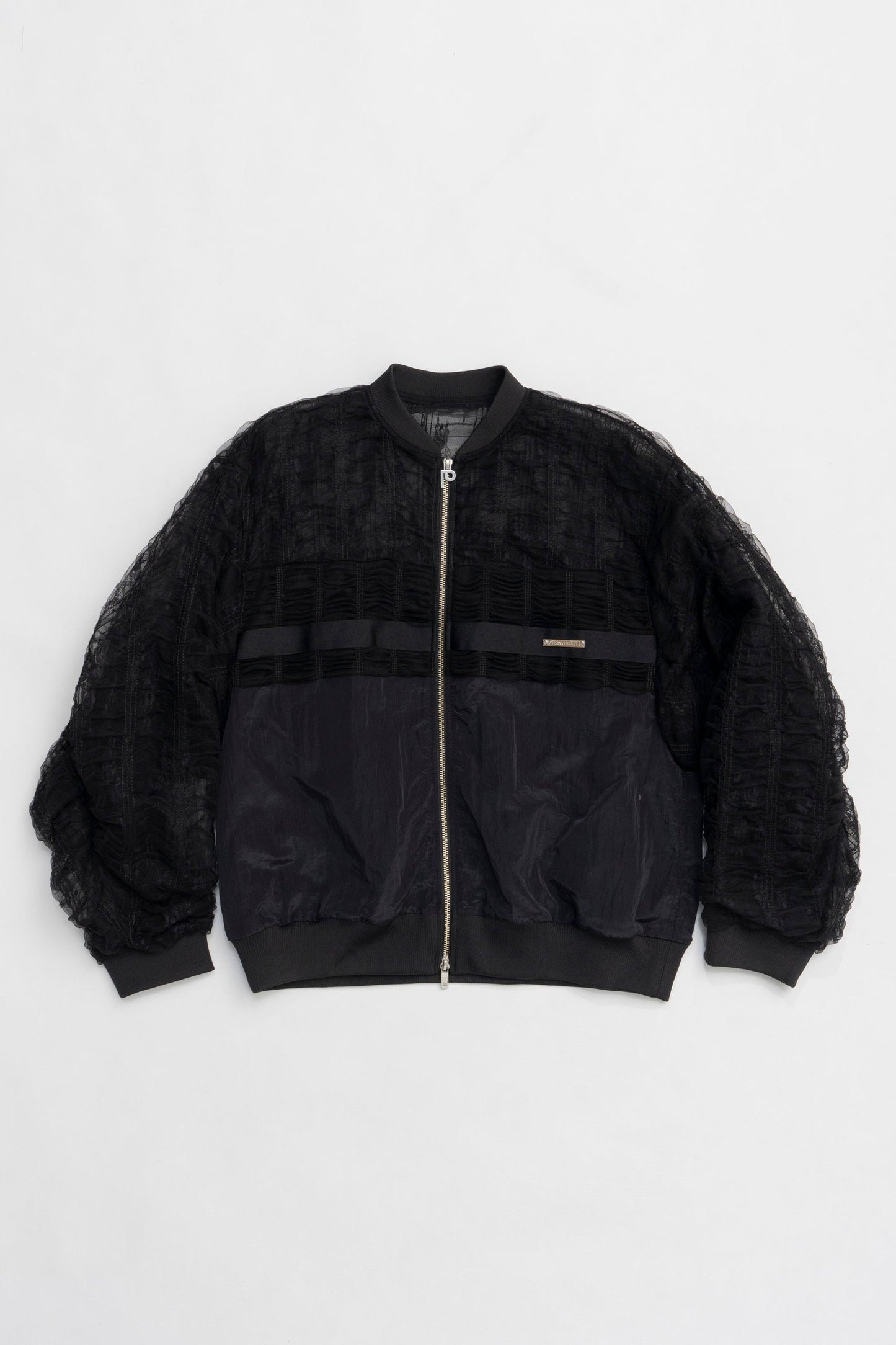 shirring lace blouson