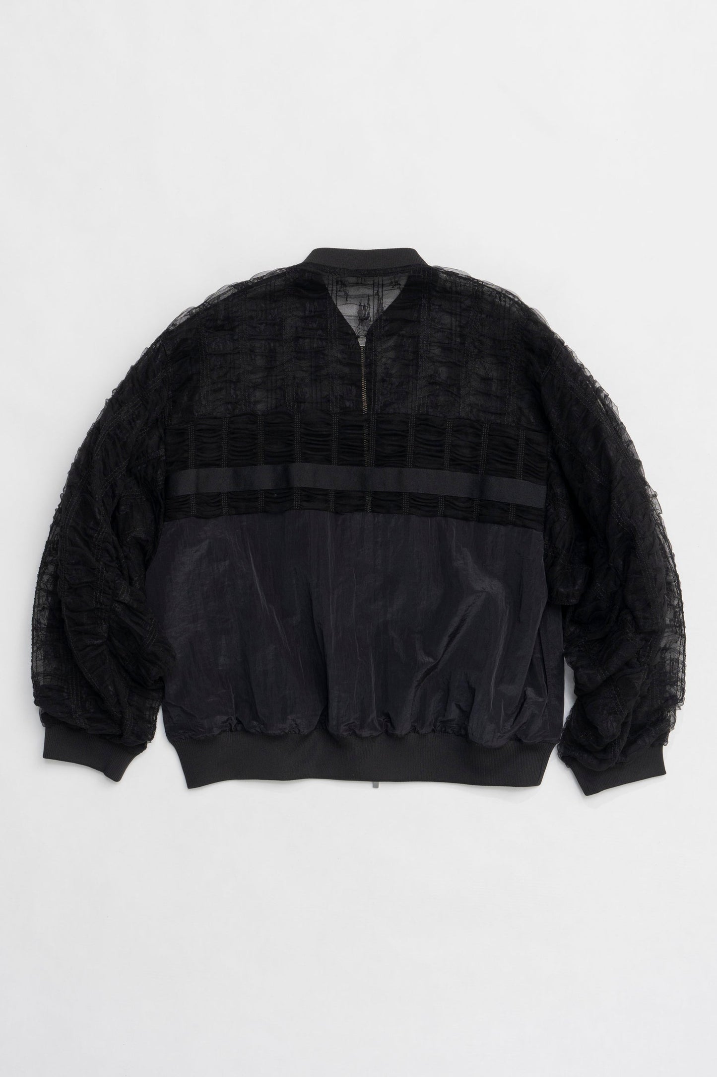shirring lace blouson