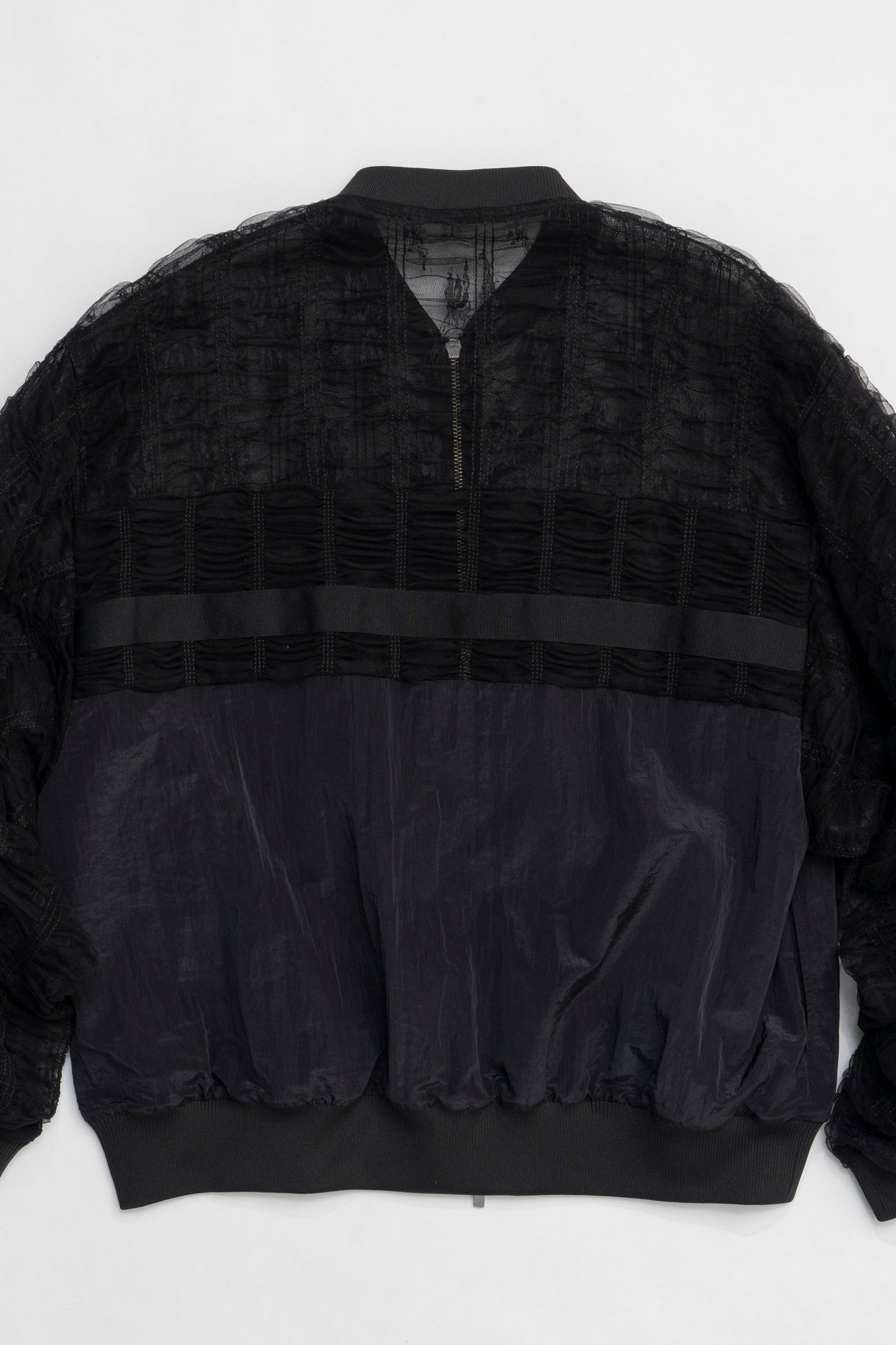 shirring lace blouson