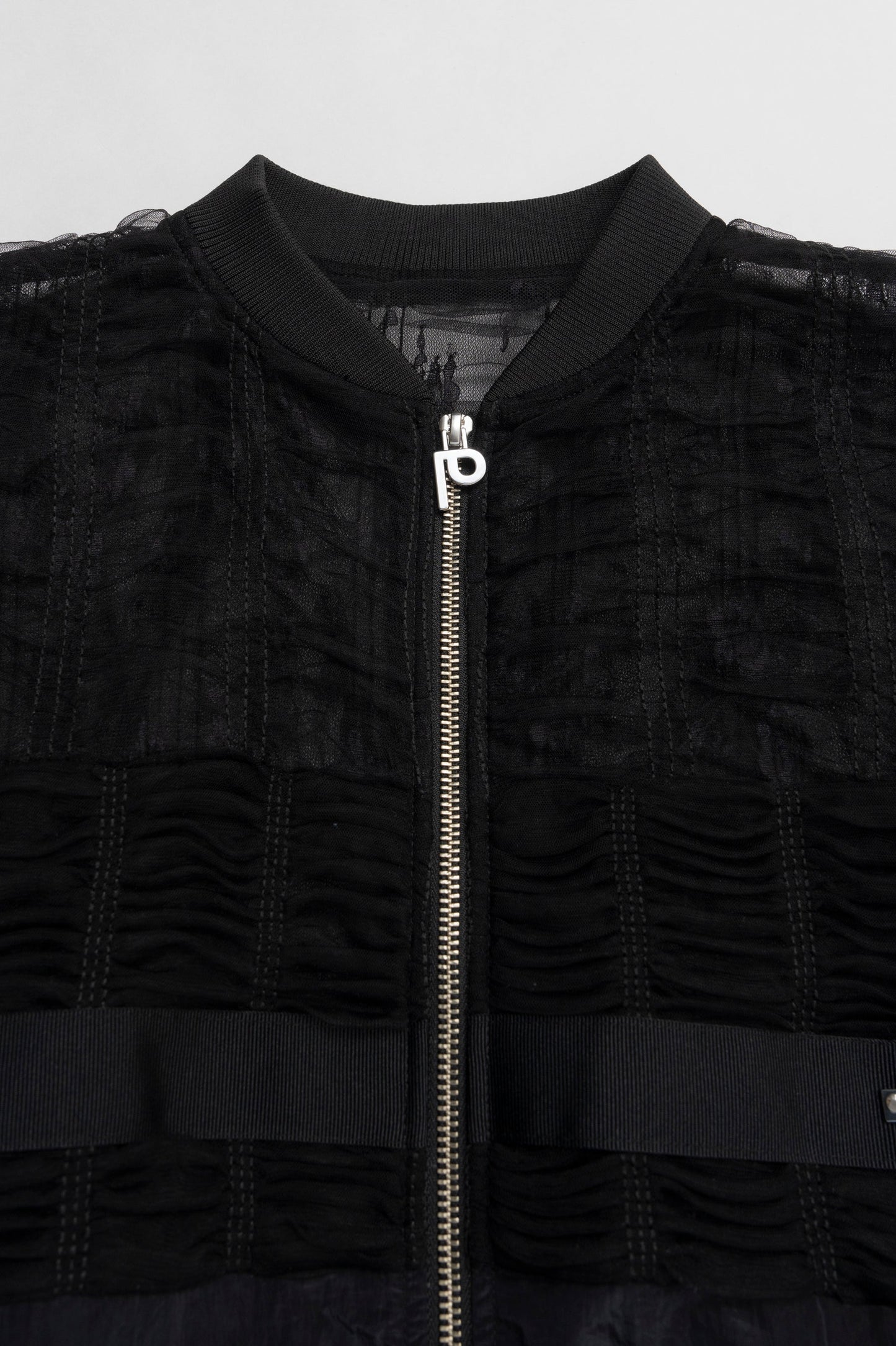 shirring lace blouson
