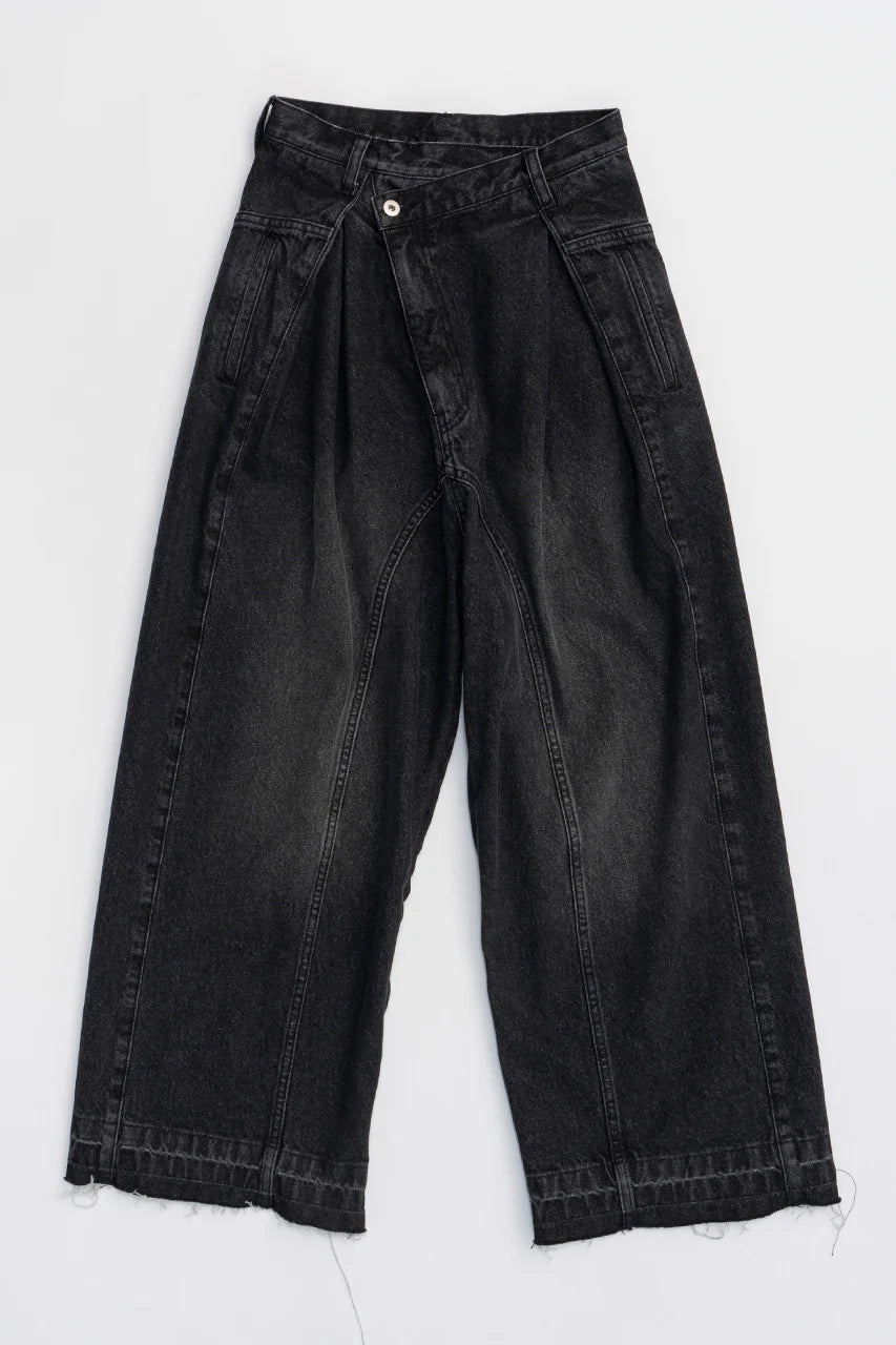 zip open denim pants