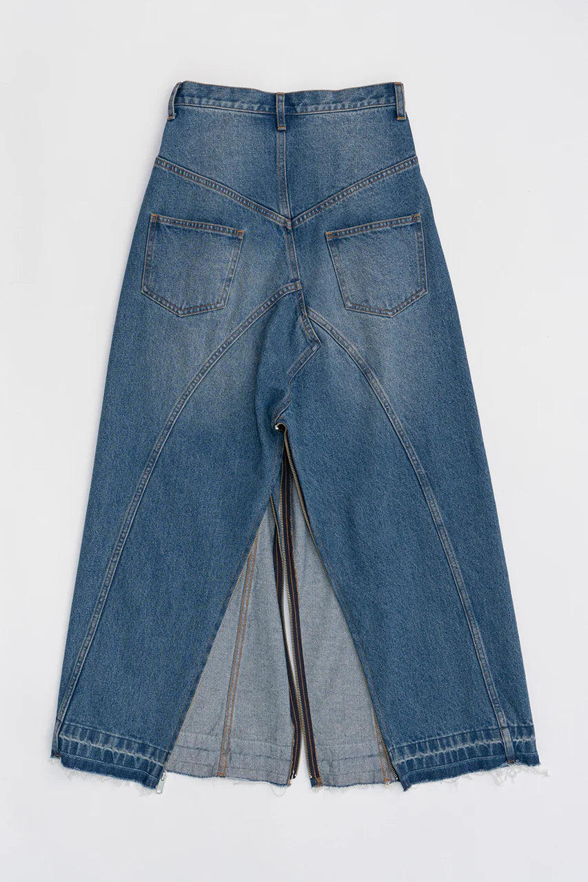 zip open denim pants
