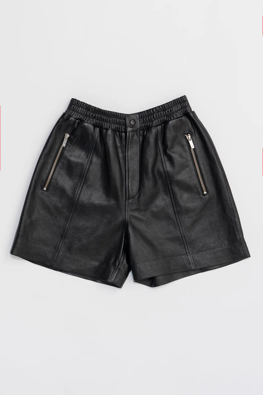 leather shorts