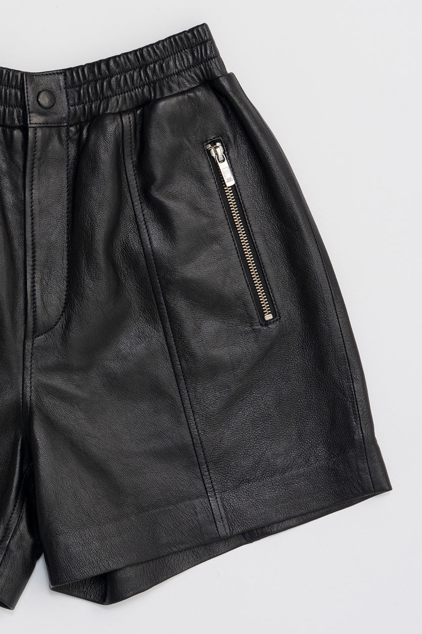 leather shorts