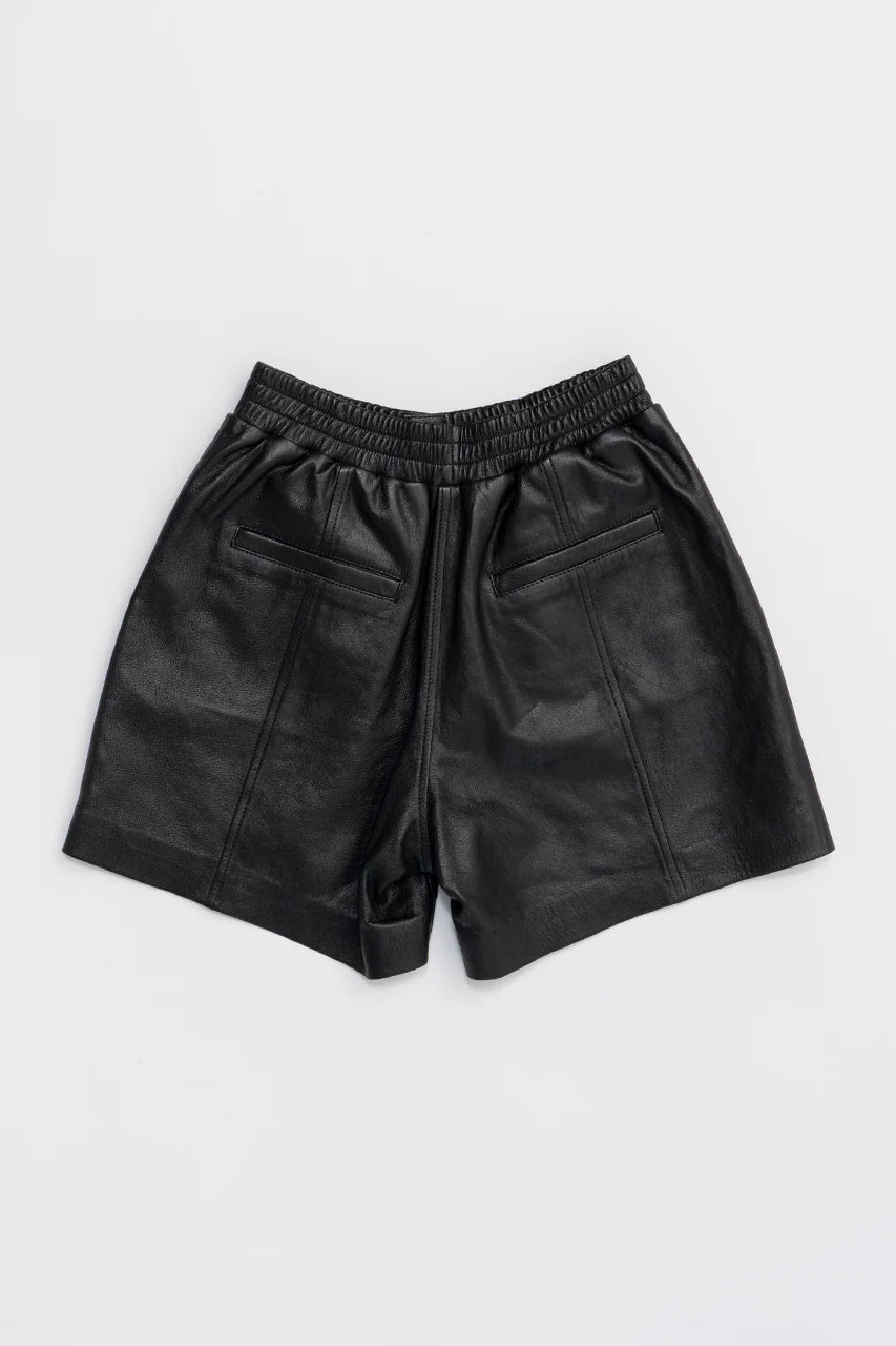 leather shorts