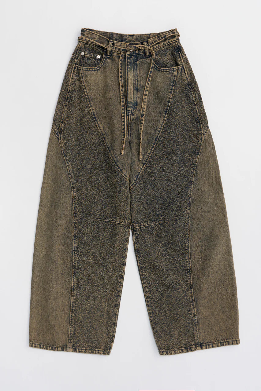 needle punch panel denim
