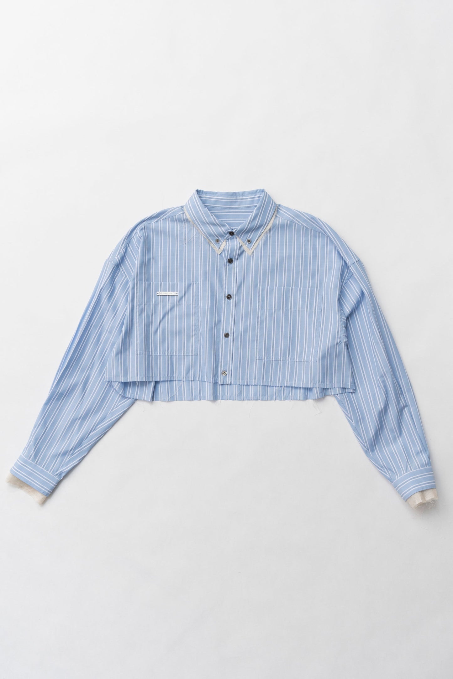 double collar cropped shirt
