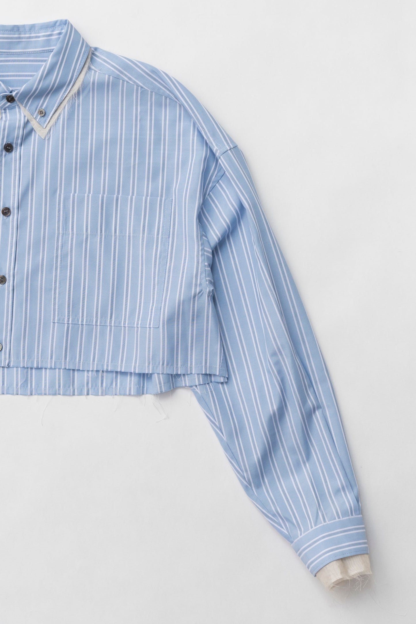 double collar cropped shirt
