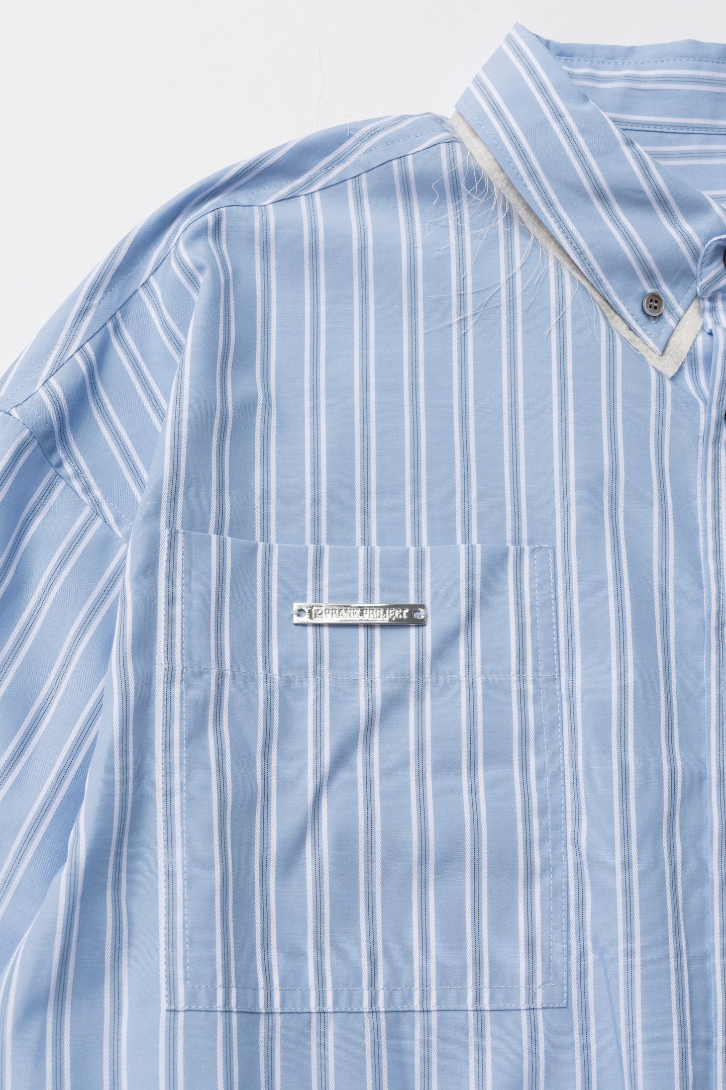 double collar cropped shirt