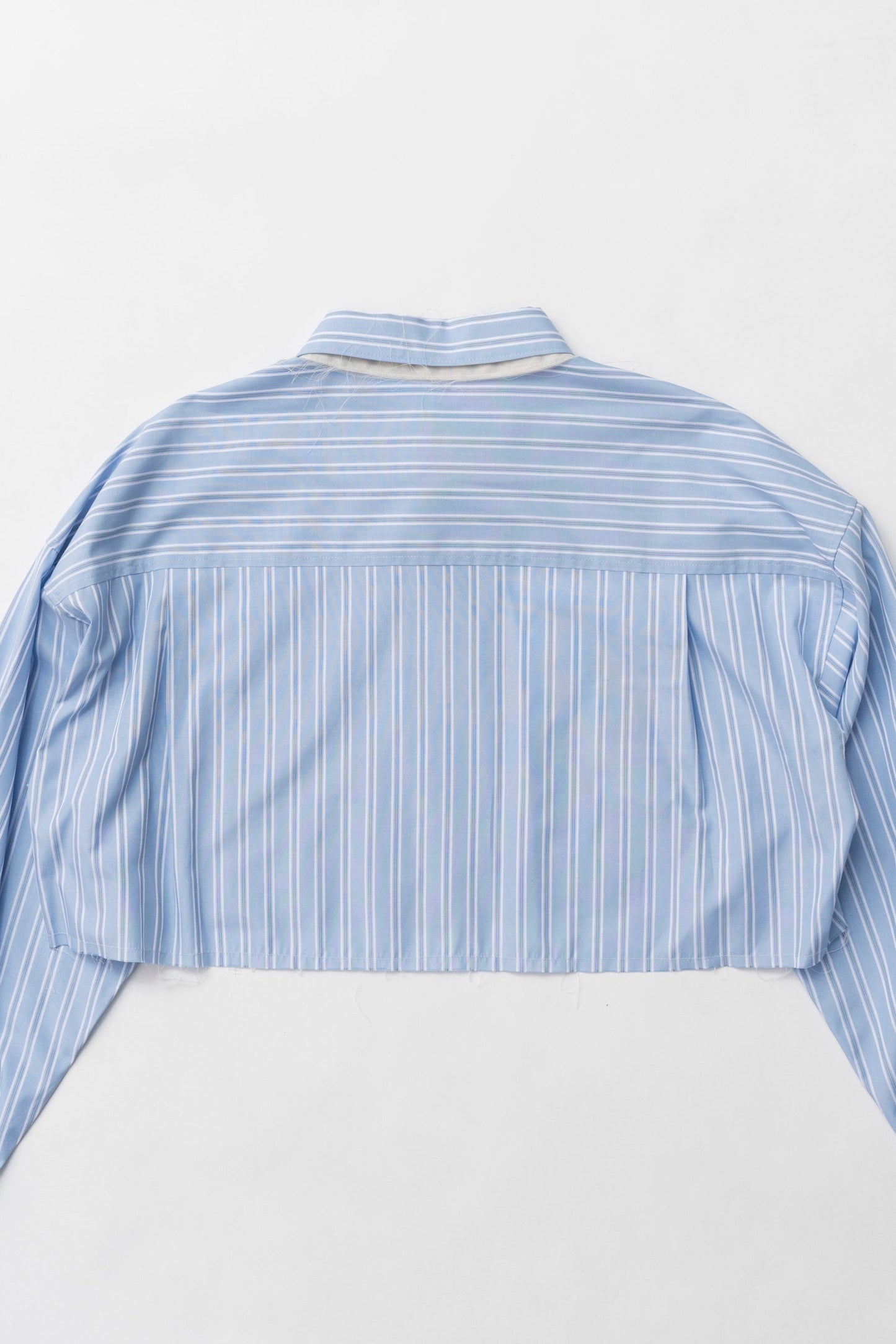 double collar cropped shirt