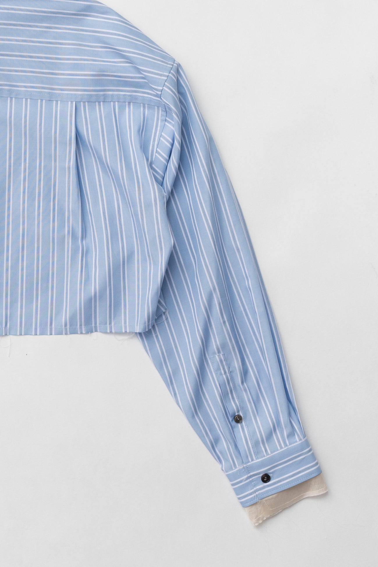double collar cropped shirt
