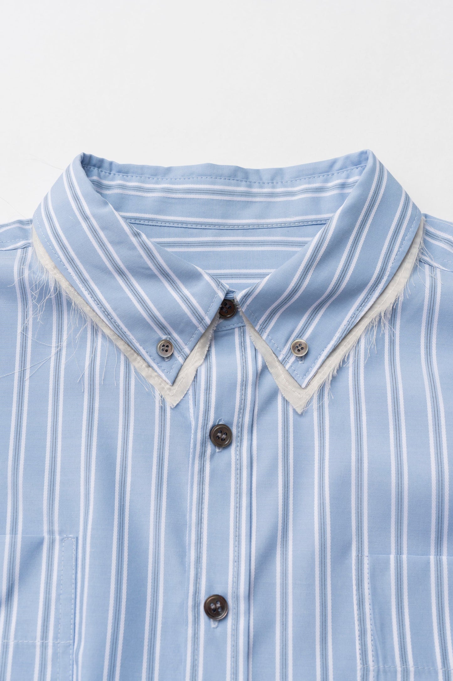 double collar cropped shirt