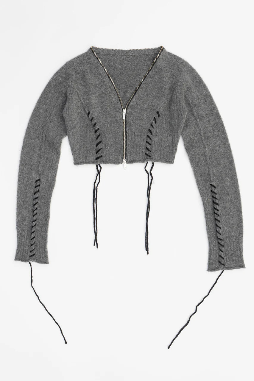 cashmere blend lace-up knit