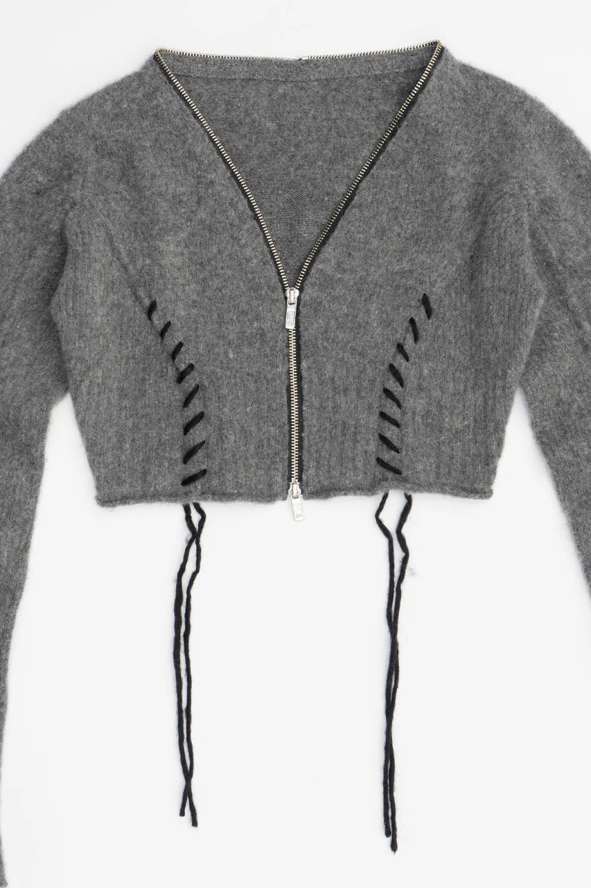 cashmere blend lace-up knit