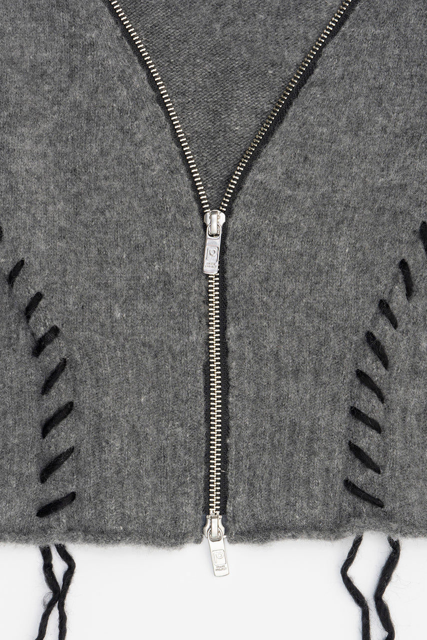 cashmere blend lace-up knit