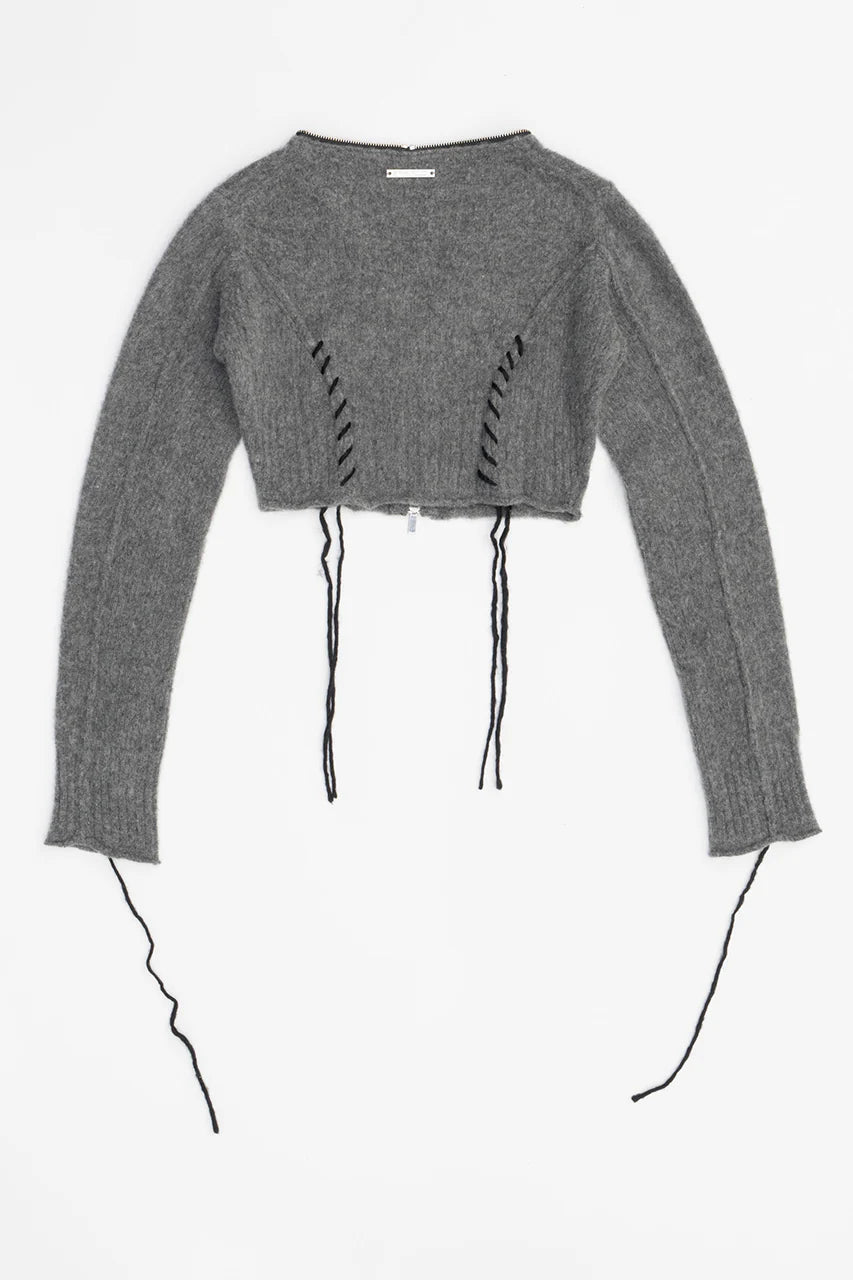 cashmere blend lace-up knit