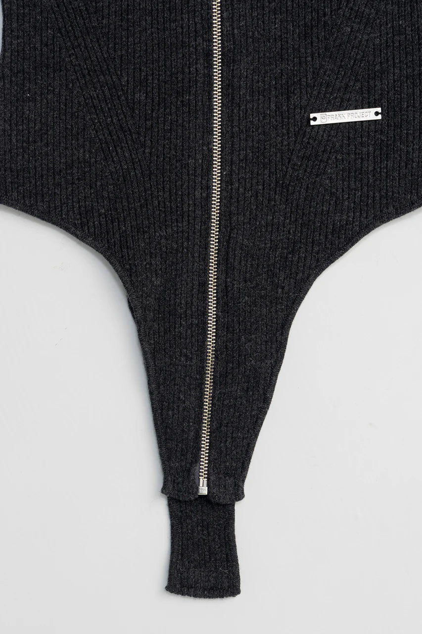tulle trim knit bodysuit