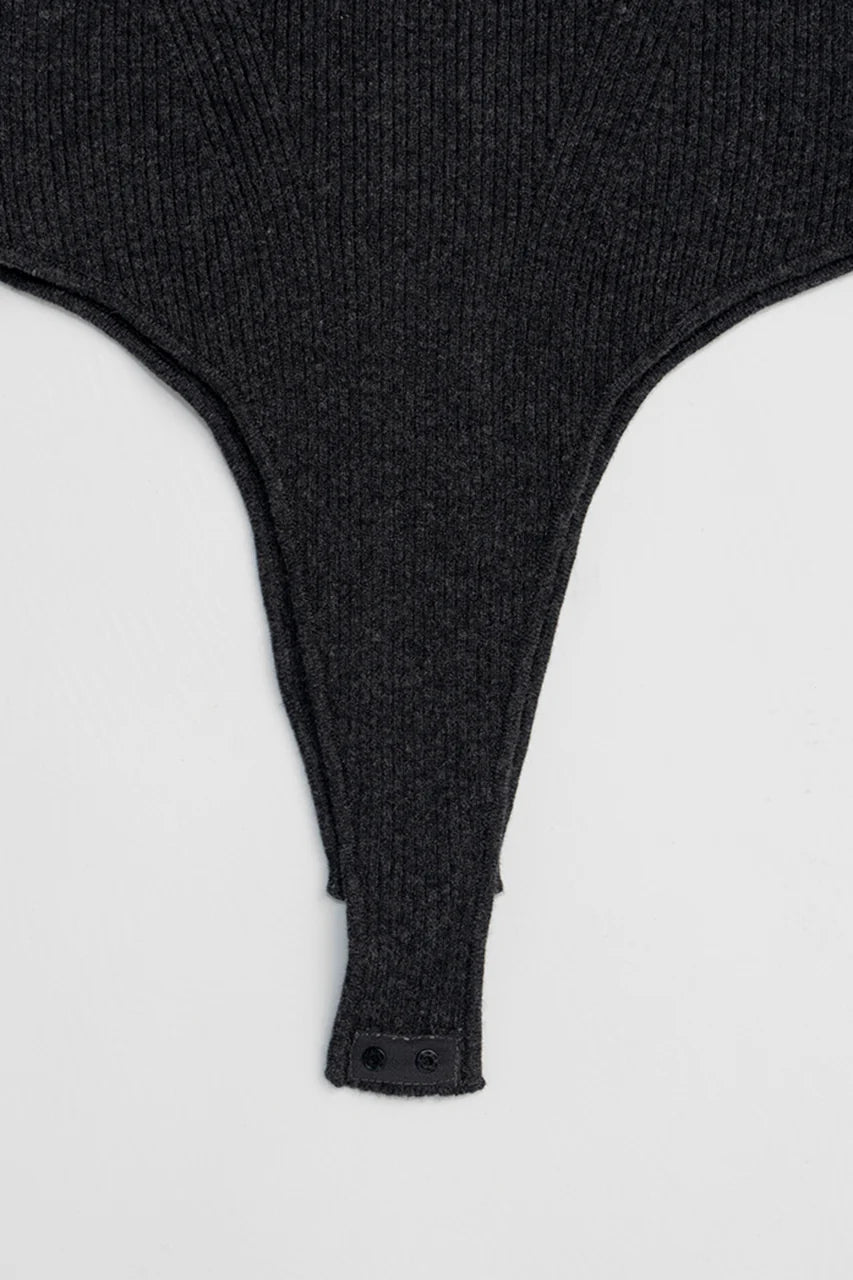 tulle trim knit bodysuit